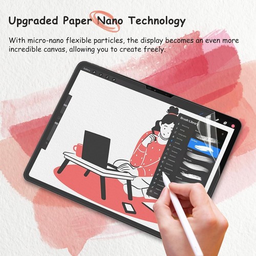 2-Pack Paper Nano Screen Protector for Air 11 Inch 2024 (M2) tablets - 第 5/6 張圖片
