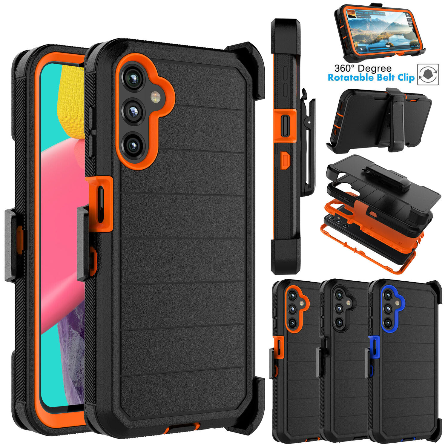 For Samsung Galaxy A14 5G Phone Case Fit Otterbox Defender + Screen  Protector