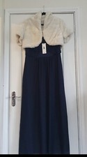 Bnwts Studio 8 At Phase Eight Navy Occasion Dress And Monsoon Faux Fur Shrug...