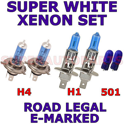 FITS SUBARU LEGACY 1995-1999 SET H1 H4 501 HALOGEN XENON EFECT LIGHT BULBS