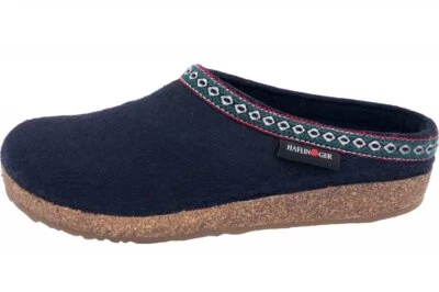 Haflinger Grizzly Franzl Mittelblau Hausschuhe Filz Clog Pantoffel 711001-70