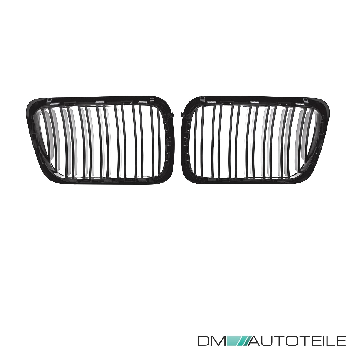 Set Kühlergrill Grill Schwarz Glanz Doppelsteg für BMW 3er E36  