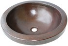 16" Apron Round Hand-Hammered Antique Bathroom Copper Sink
