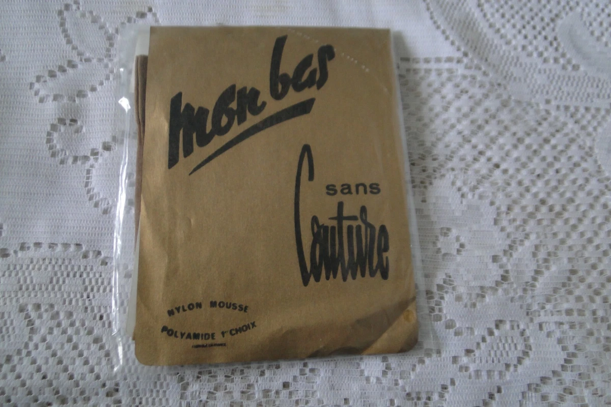 Bas Nylon Vintage IN Taille 4 - Beige Moyen, Style Jarretelle, Neuf Avec Étiquettes