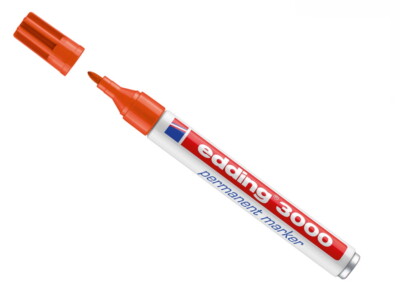 2 Edding 3000 Orange Permanentmarker Wasserfest marker 1,5 - 3 mm