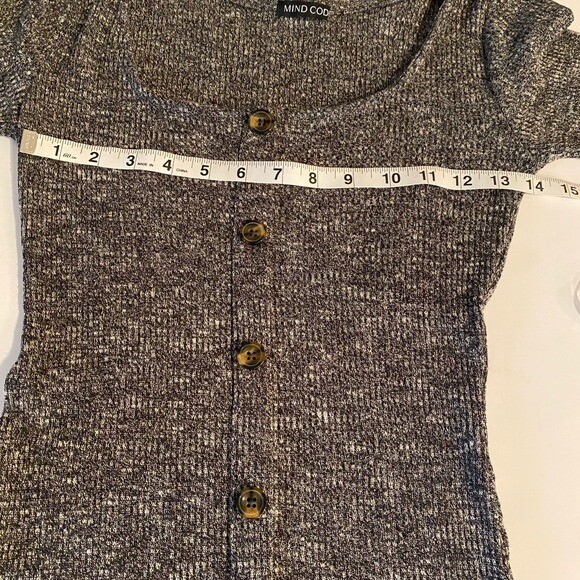 Mind Code Maxi Casual Sweater Button Up, Gray Kit… - image 4