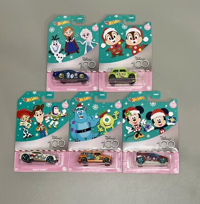 Hot Wheels Disney 100th Holiday Set Lot 5 Super Gnat Austin Bully Morris Stockar
