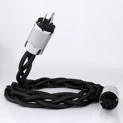 US EU Schuko AC Silver Plated OCC Copper HiFi Power Cable Cord Supply Cable