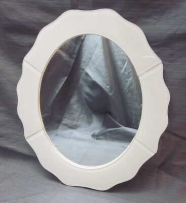 Uttermost 08111 Frameless Wall Oval Mirror - White Bianco Collection 13'' x 11''