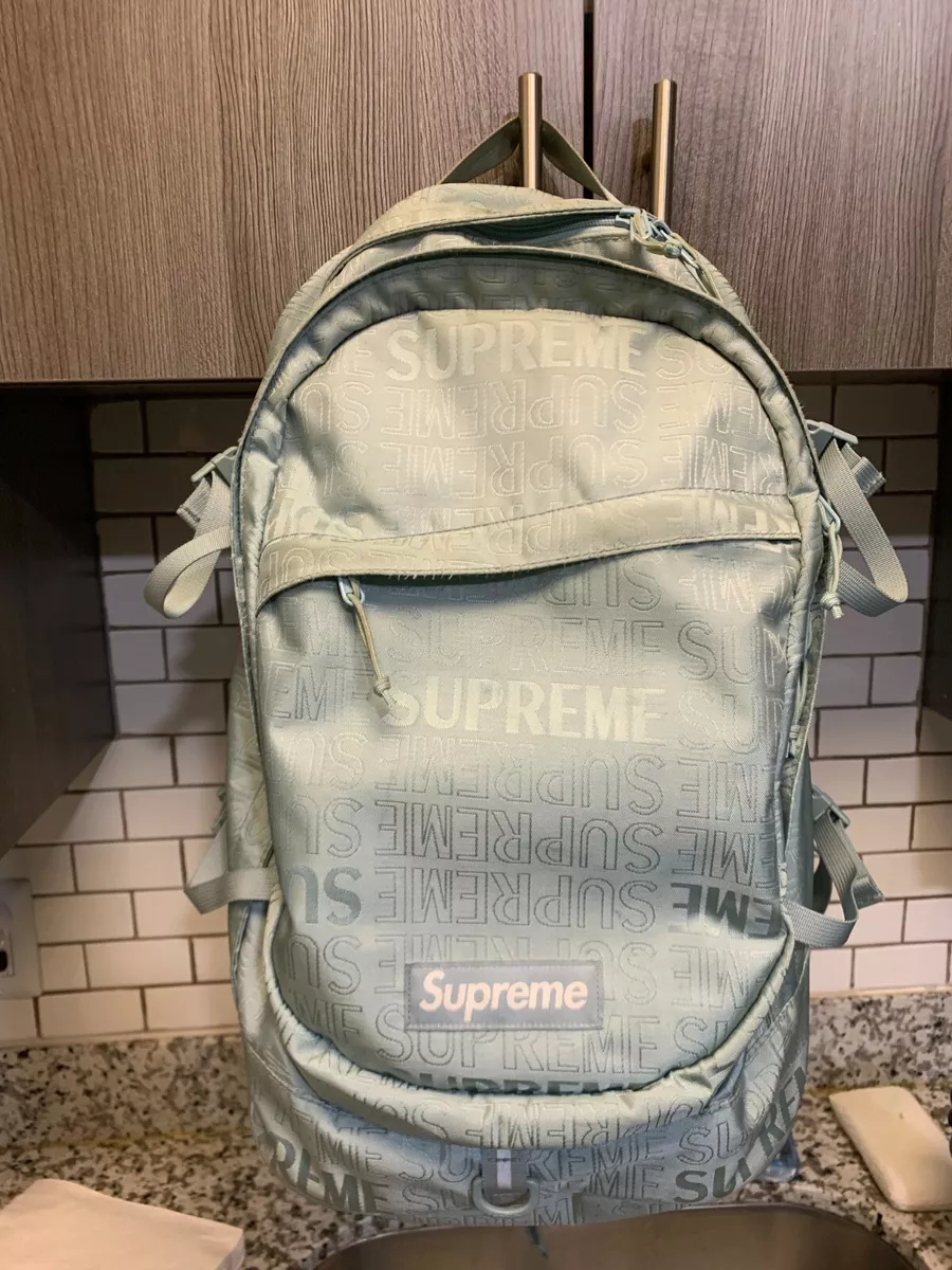 ✤✓✹ SUPREMEˉ Supreme Backpack (SS19) School Season Full Printed LOGO Sports  Travel Backpack Student Schoolbag