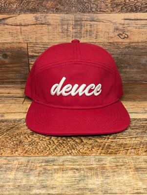 Deuce Golf 7 Panel Strapback Red Hat Cap