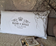 Kissen Vintage Living Kissenbezug Kissenhülle Nacken 80x40 Monogramm ks Shabby