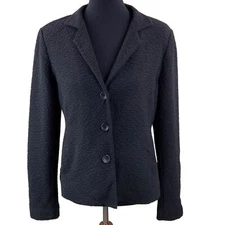 Eileen Fisher Black Textured Blazer Womens Size S