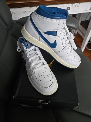 Air Jordan 1 Mid SE  Industrial Blue  Size-7Y White Youth (FN7432 141) FLAWLESS!