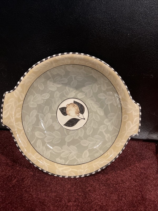 LARGE VINTAGE HAND-PAINTED/SIGNED PORCELAIN SERVING BOWL 13x12” Beautiful!