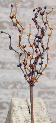 12'' Colonial Pipberry Primitive Americana Floral Pick