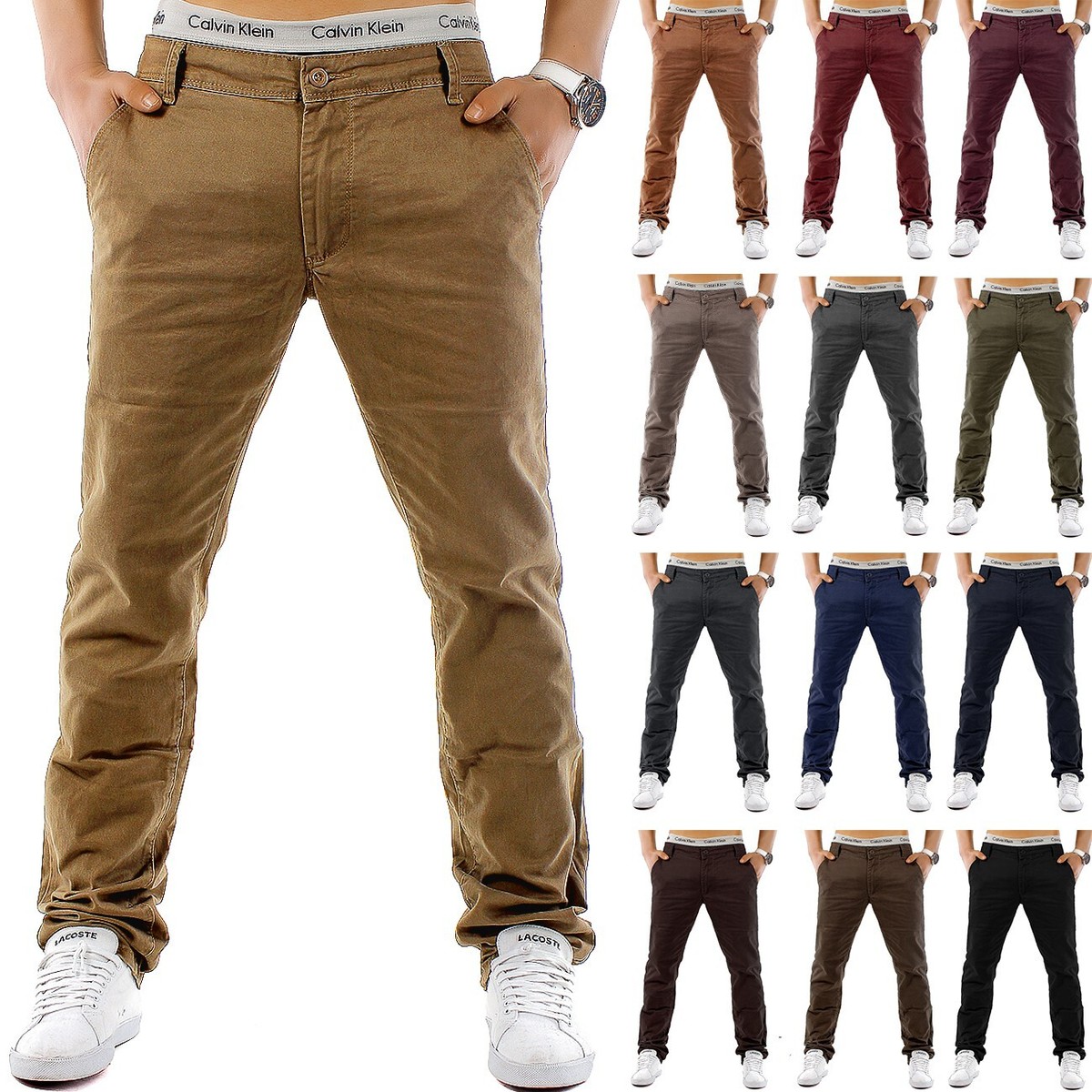 Pantalones Chinos de Hombre Corte Regular MC Classy Trend tela vaquera básica el
