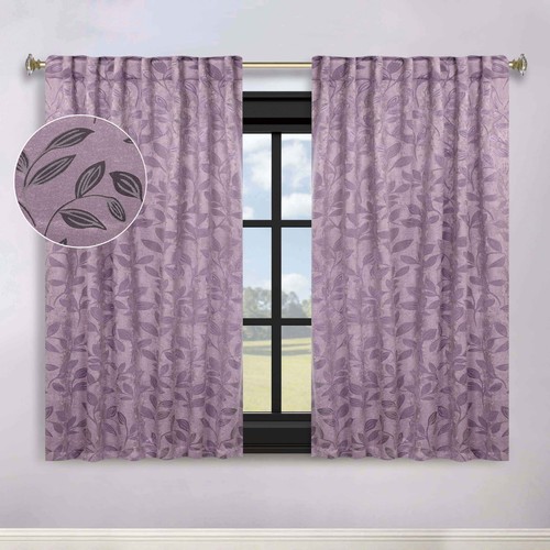 Leaves Washable Room Darkening 52" Back Tabs Blackout Curtains, Set of 2 - Picture 149 of 156