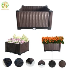 Brown Outsunny Plastic Garden Bed Planter Kit For Vegetables Flower Herbs Grow