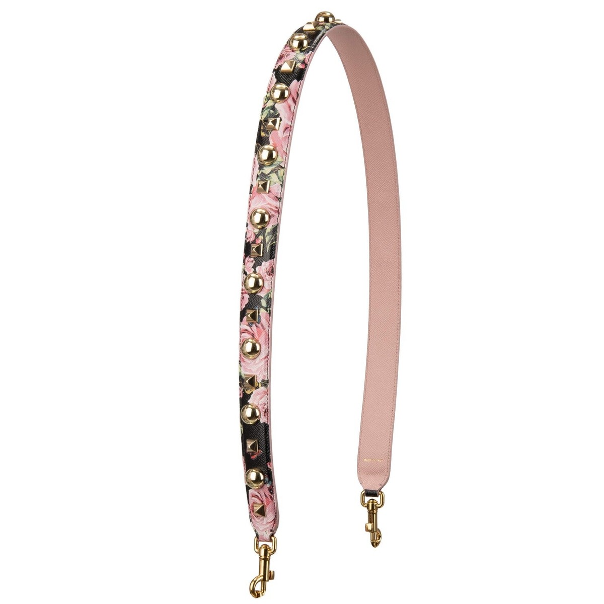 Dolce Gabbana Rose Studs Beads Leather Shoulder Strap For Bag