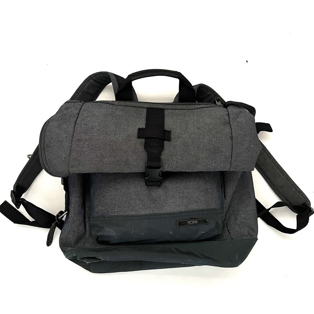 Tumi Backpack 61080MGR Grey Backpack Fold Top Zip Pockets Shoulder Straps Handle