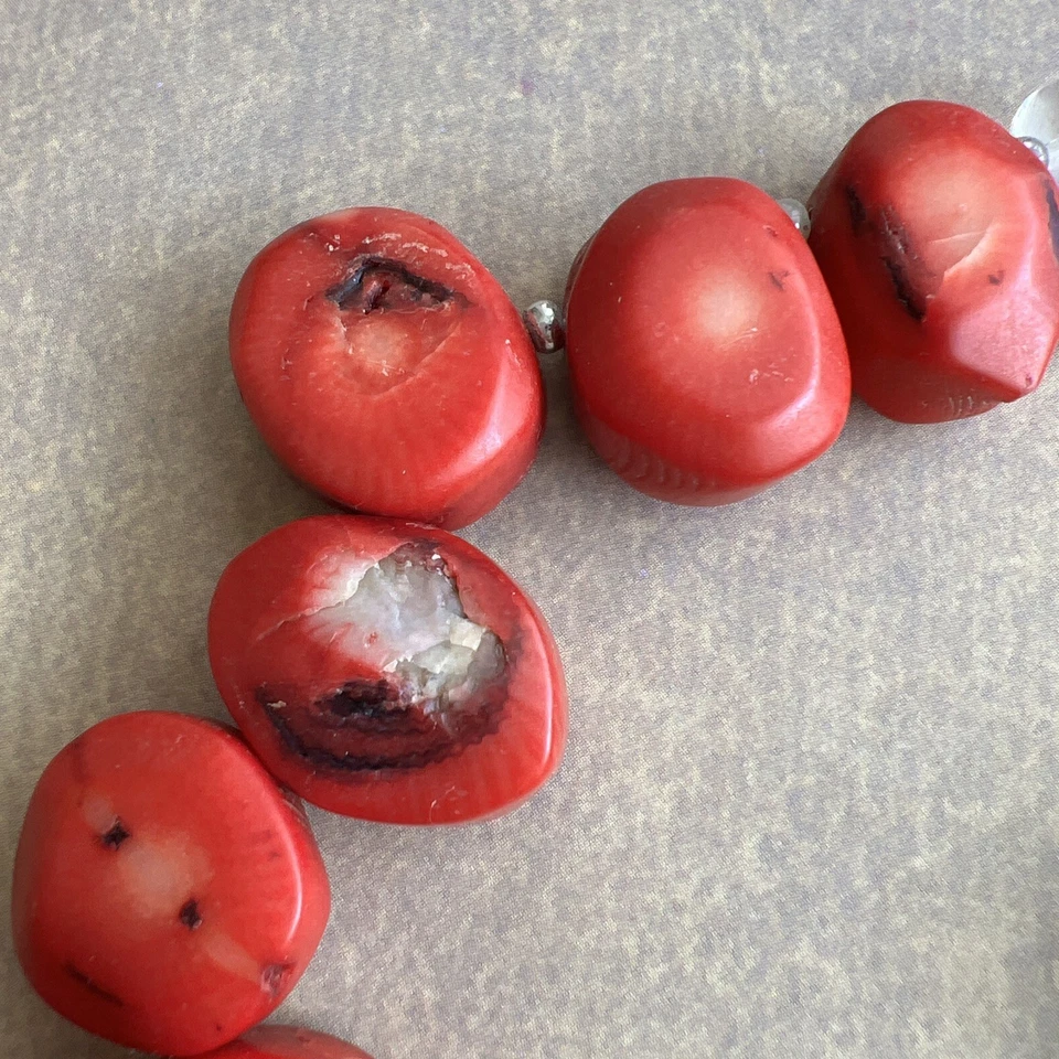 Hecho a mano ÚNICO conjunto de collar y aretes llamativos semillas Bombona? Vidrio artístico fundido Foto 3 de 4