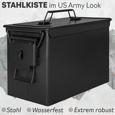 Trucky Munitionsbox Box Metallkiste Metallbox 33 x 19 x 23 cm Schwarz Metall 