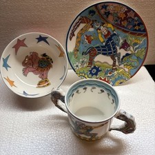 TIFFANY 3-Piece FANTASY Baby Bowl, Plate And Mug. Circus Theme, Gene Moore 1997