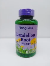 Dandelion Root Capsules | 1800mg | 180 Count | by Piping Rock | Exp 8/26