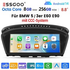 für BMW E60 5er E61 E90 E91 CCC 8Kern 256GB Android 14 Autoradio GPS Navi LTE 4G