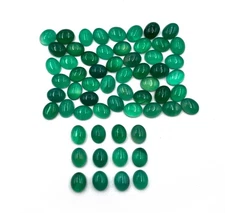 Natural Green Onyx Oval Cabochon Loose Gemstone Lot 42 Pcs 8*10 MM 100 CT