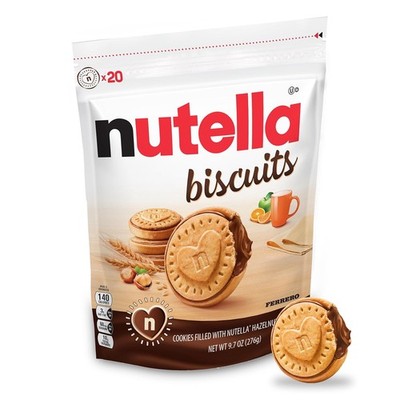 Nutella Biscuits Cookies Filled with Nutella Hazelnut Spread, Sweet Snack Pack, 
