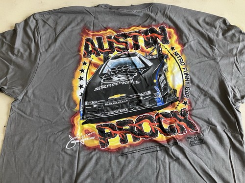 NHRA DRAG RACING OFFICAL AUSTIN PROCK LUSTIGES GRAUES T-SHIRT FÜR AUTO GRÖSSE 2X - Bild 2 von 4