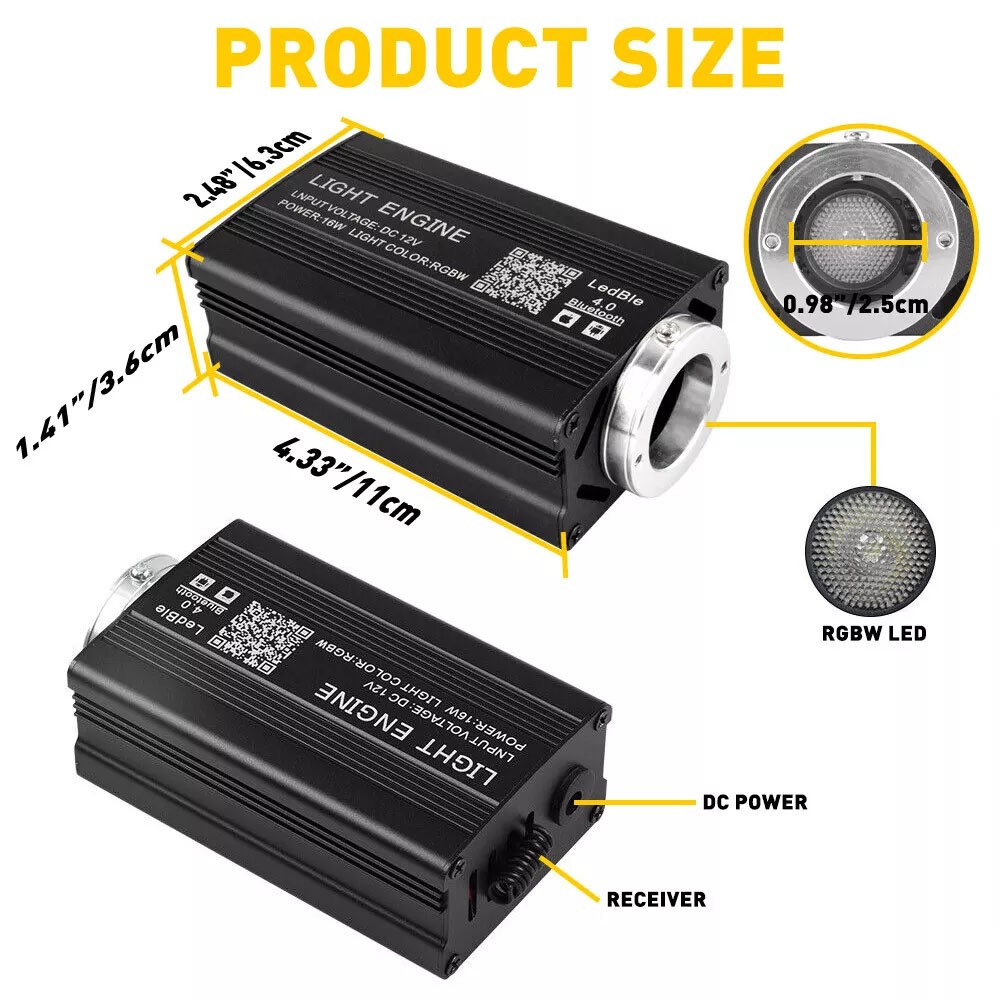 500PC Car Home Headliner Star Light Kit Roof Twinkle Ceiling Lights Fiber Optic