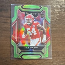 Panini Select Nick Bolton Chiefs Neon Green Prizm Rookie Club Level #291 /349