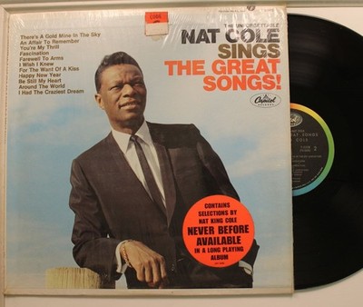 Nat King Cole Lp Sings! The Great Songs! On Capitol - Vg++ To Nm (In Shrink!)