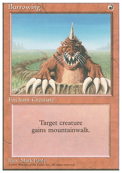 BURROWING x1 mtg NM 4th Edition 1 Unc UNPLAYED
