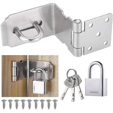 Antitheft Padlock Hasp Lock with 3 Keys Designed for Sheds and Cabinets