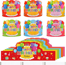 36 Pack Birthday Crowns for Kids Classroom Paper Adjustable Birthday Hat