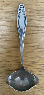 Vintage 90 Deutsch Versilbert 6 1/4'' Soße Soße Schöpfkelle Löffel (kein Monogramm)