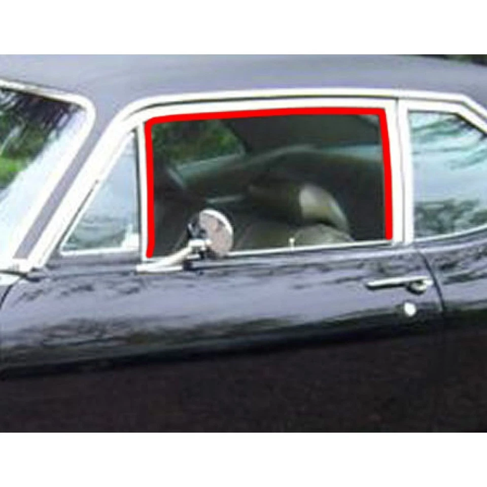 Juego de kit de sello de goma de canal de funcionamiento de poste de vidrio para Chevy II Nova sedán de 2 puertas Foto 4 de 4