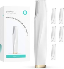 Sonic Dermaplaning Tool for Face - Rechargeable Dermaplane Razor with 6 Refil...