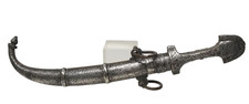 Antique Middle Eastern Morocco Silver Plated Dagger Blade Sword Scabbard