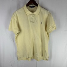 Polo by Ralph Lauren Short Sleeve Polo Shirt Men's Large Yellow Short Length