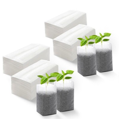 Plant Grow Bags 5.5''x6.3''200pcs Biodegradable Planting Bags Starter Pots Non-...