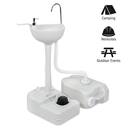 Hike Crew Camping Portable Sink, Outdoor Sink W/ Foot Pump & 5 Gallon Water Tank