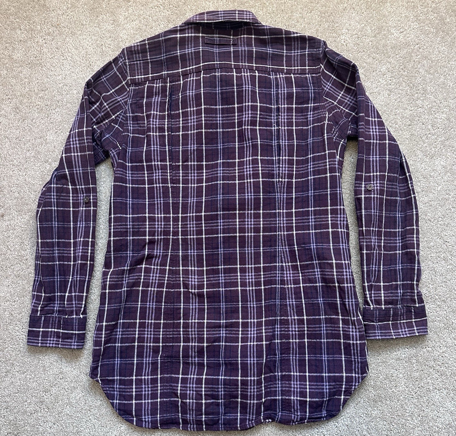 Duluth Trading Co Shirt Womens XS Purple Plaid Button Up Lightweight Flannel
