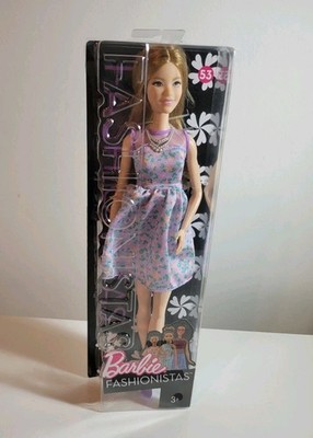 2016 Mattell Barbie Fashionistas Doll #53 Lilac Dress - BNIB