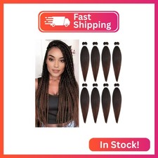 Ombre Brown Pre Stretched Braiding Hair for Braids 24 inch 8 Packs 1B/30 