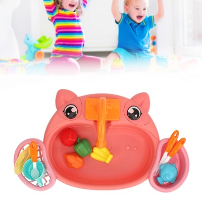 (Pink) Electric Kitchen Dishwasher Toys Simulation Innovatives Zirkulierende TYN